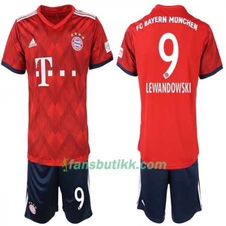 Fotballdrakt FC Bayern München Lewandowski 9 Barn Hjemmetrøye 2018-2019 Kortermet